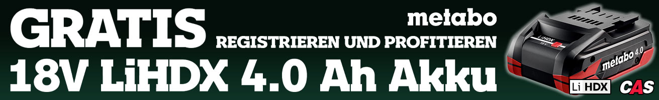 REGISTRIEREN UND PROFITIEREN: GRATIS 18V LiHDX 4.0 Ah Akku