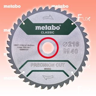 Metabo Kreissägeblatt 216 mm classic