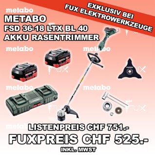 Metabo FSD 36-18 LTX BL 40 Akku Rasentrimmer Set