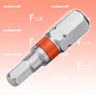 Technocraft H6 Innensechskant-Bits mit Farbring orange, 25 mm, 10 Stück