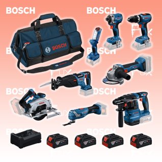 Bosch Professional 8 tlg. PRO Set 18V GSB + GDR + GBH + GWS + GKS + GSA + GOP + GLI