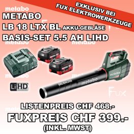 LB 18 LTX BL Akku-Gebläse inkl. Basis-Set 5.5 Ah LiHD